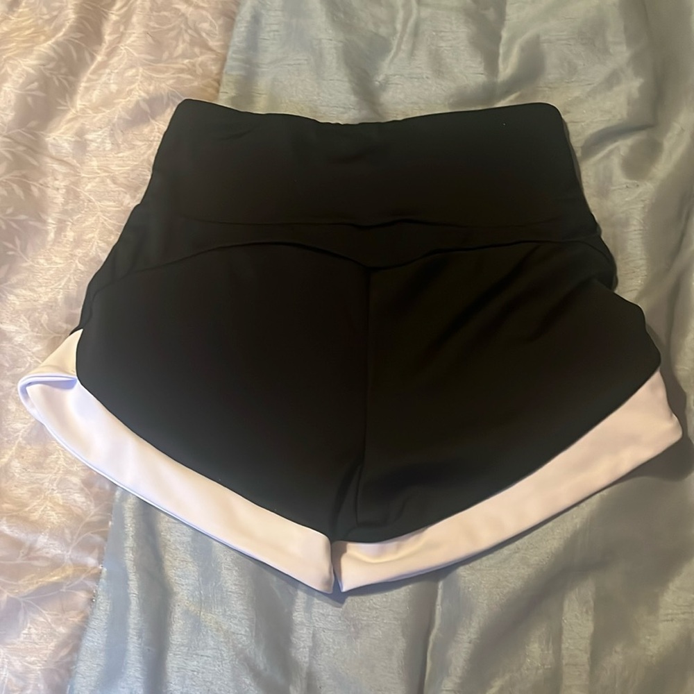 High waisted workout short shorts.